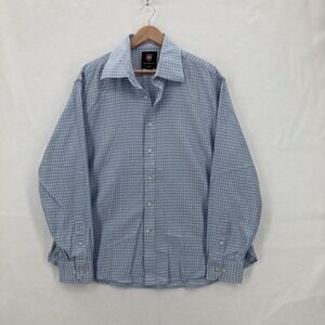 Victorinox Shirt Mens XL Blue White Check Long Sleeve Button Up Swiss Army